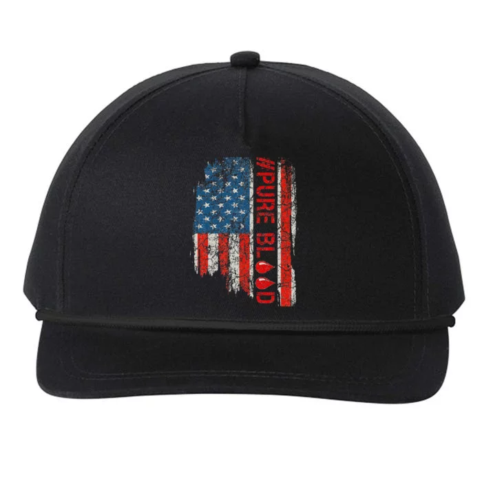 Vintage Pure Blood Movement Pureblood Freedom USA Flag Snapback Five-Panel Rope Hat