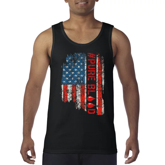 Vintage Pure Blood Movement Pureblood Freedom USA Flag Tank Top