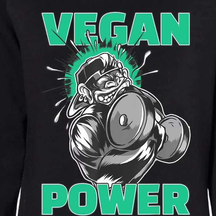 Vegan Power Bodybuilding Fitness Strength Training Gorilla Womens California Wash Sweatshirt