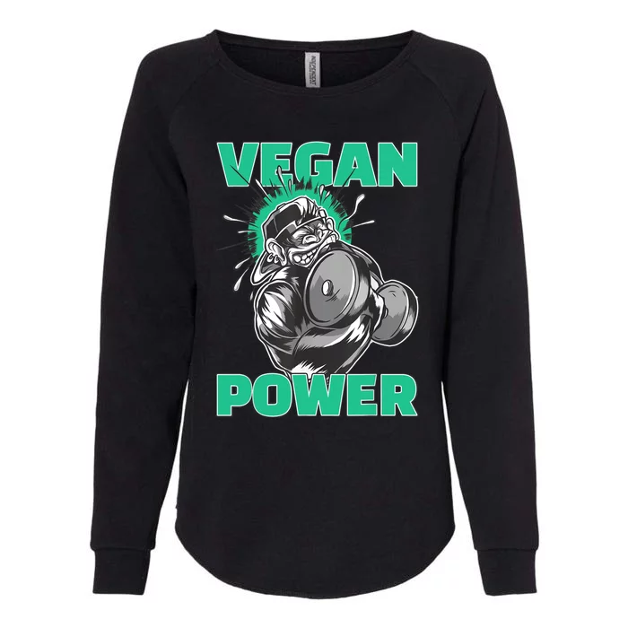 Vegan Power Bodybuilding Fitness Strength Training Gorilla Womens California Wash Sweatshirt