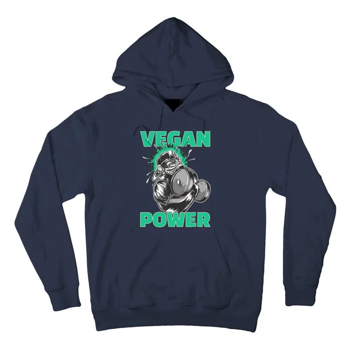 Vegan Power Bodybuilding Fitness Strength Training Gorilla Tall Hoodie