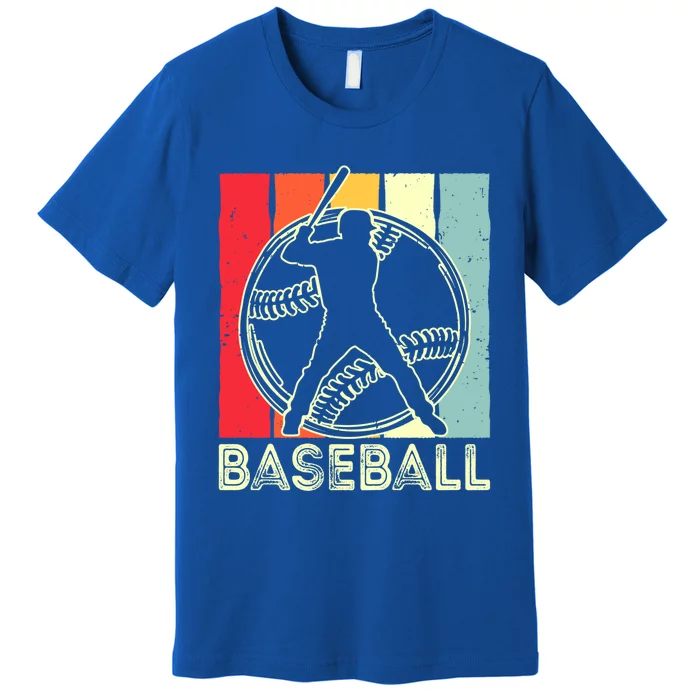 Vintage Pitcher Baseball Dad Son Papa Grandpa Fathers Day Funny Gift Premium T-Shirt