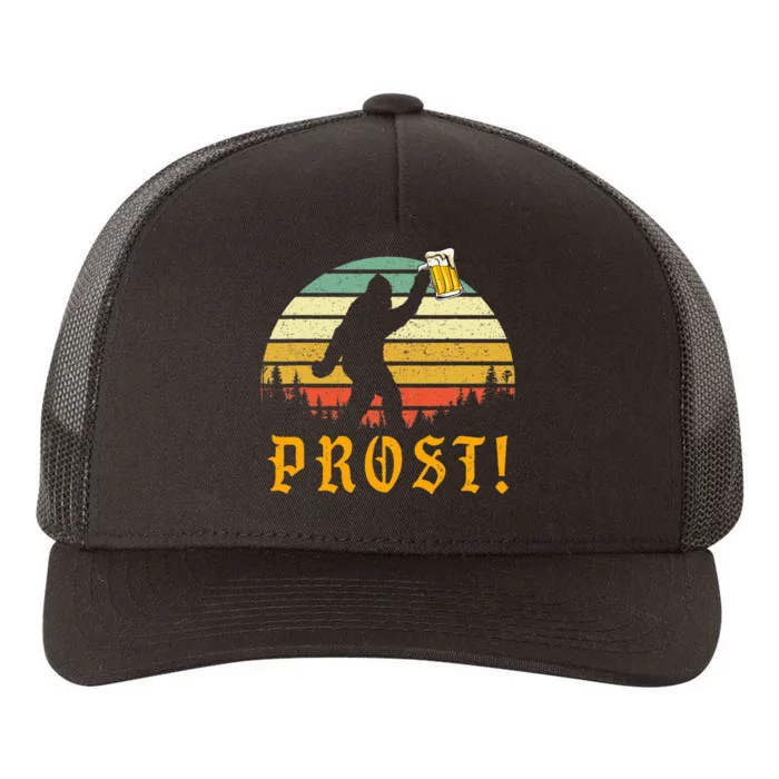 Vintage PROST Bigfoot Drinking Beer German Oktoberfest Yupoong Adult 5-Panel Trucker Hat