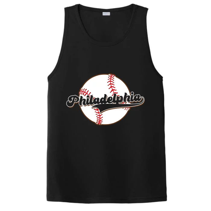 Vintage Philadelphia Baseball Throwback Retro Performance Tank