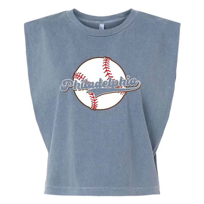 Vintage Philadelphia Baseball Throwback Retro Garment-Dyed Women's Muscle Tee