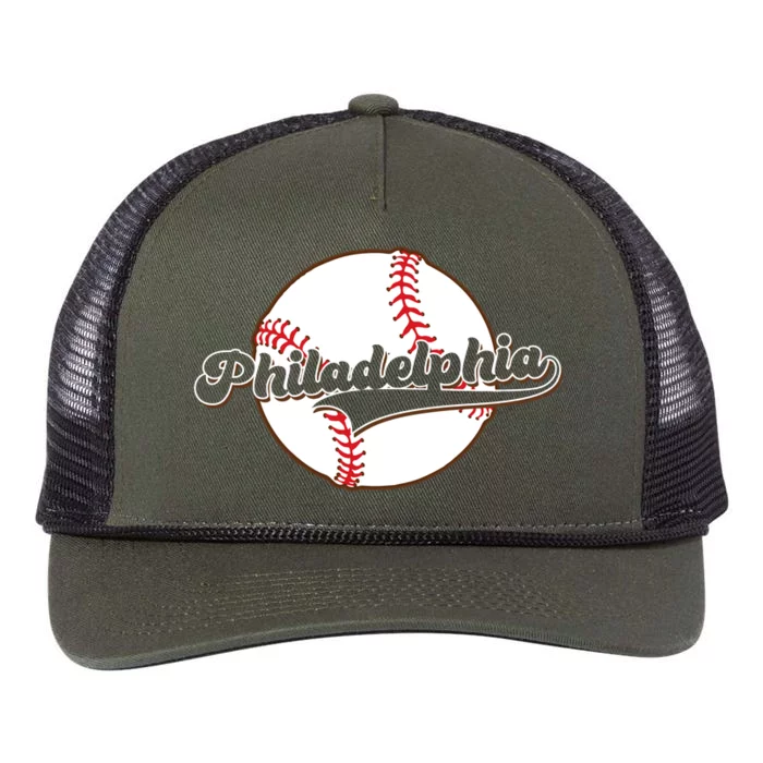 Vintage Philadelphia Baseball Throwback Retro Retro Rope Trucker Hat Cap