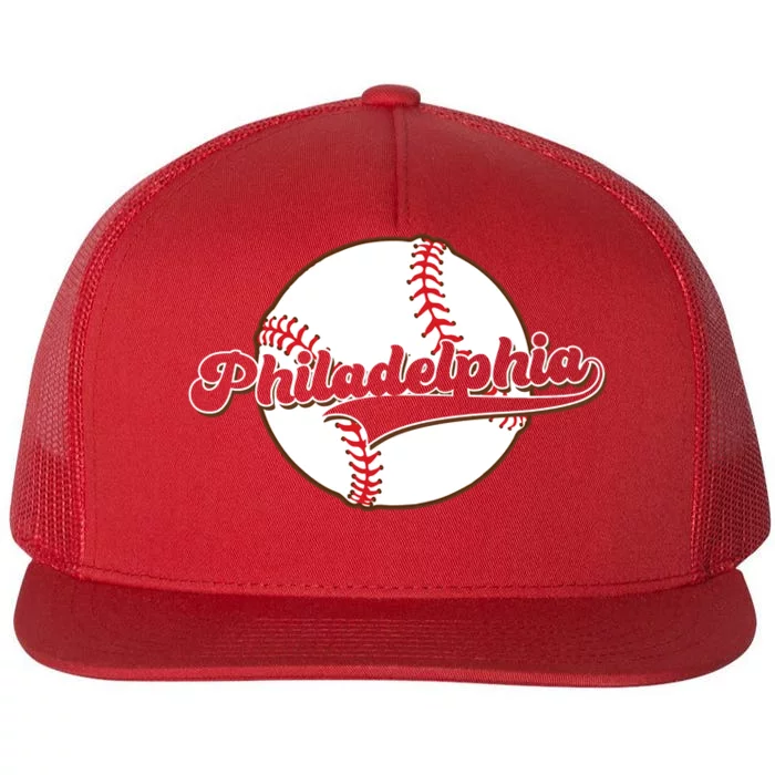 Vintage Philadelphia Baseball Throwback Retro Flat Bill Trucker Hat