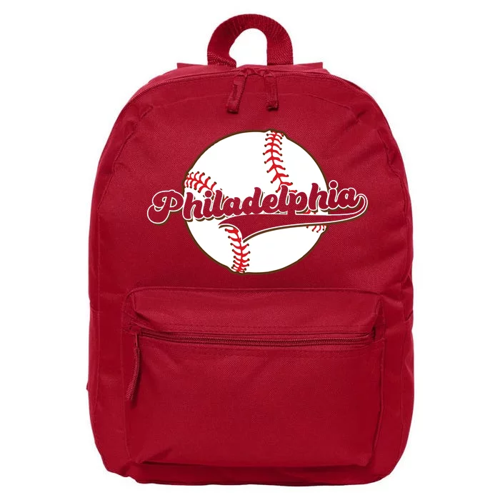 Vintage Philadelphia Baseball Throwback Retro 16 in Basic Backpack