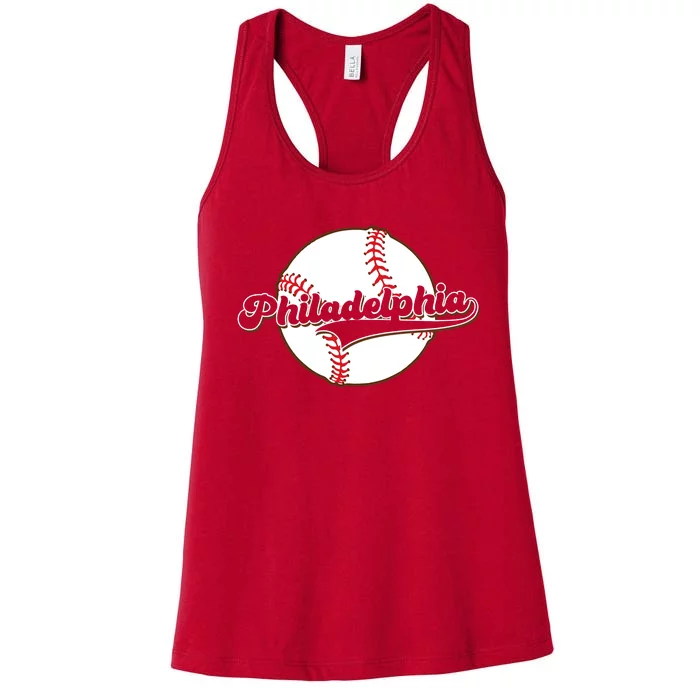 Vintage Philadelphia Baseball Throwback Retro Women's Racerback Tank