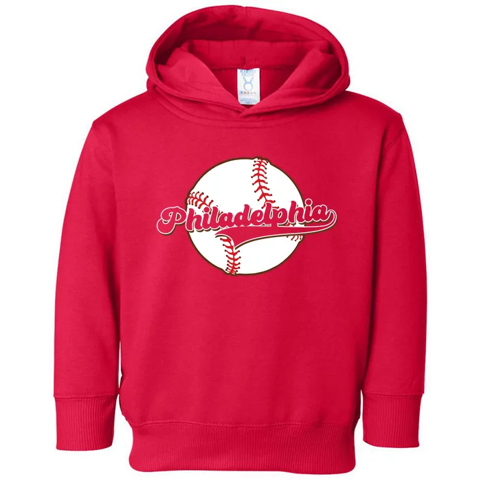 Vintage Philadelphia Baseball Throwback Retro Toddler Hoodie