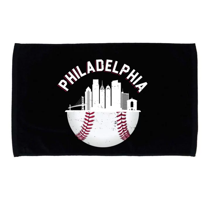 Vintage Philadelphia Baseball Retro Skyline Microfiber Hand Towel