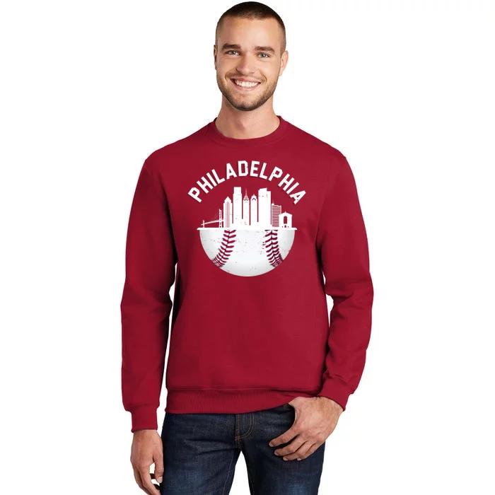 Vintage Philadelphia Baseball Retro Skyline Sweatshirt