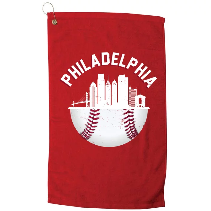 Vintage Philadelphia Baseball Retro Skyline Platinum Collection Golf Towel