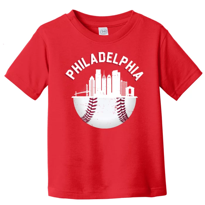 Vintage Philadelphia Baseball Retro Skyline Toddler T-Shirt