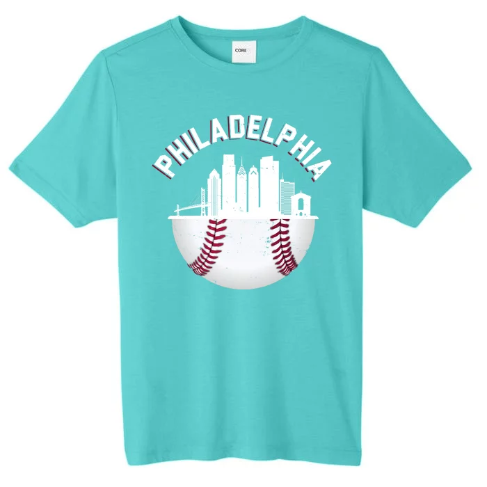 Vintage Philadelphia Baseball Retro Skyline ChromaSoft Performance T-Shirt