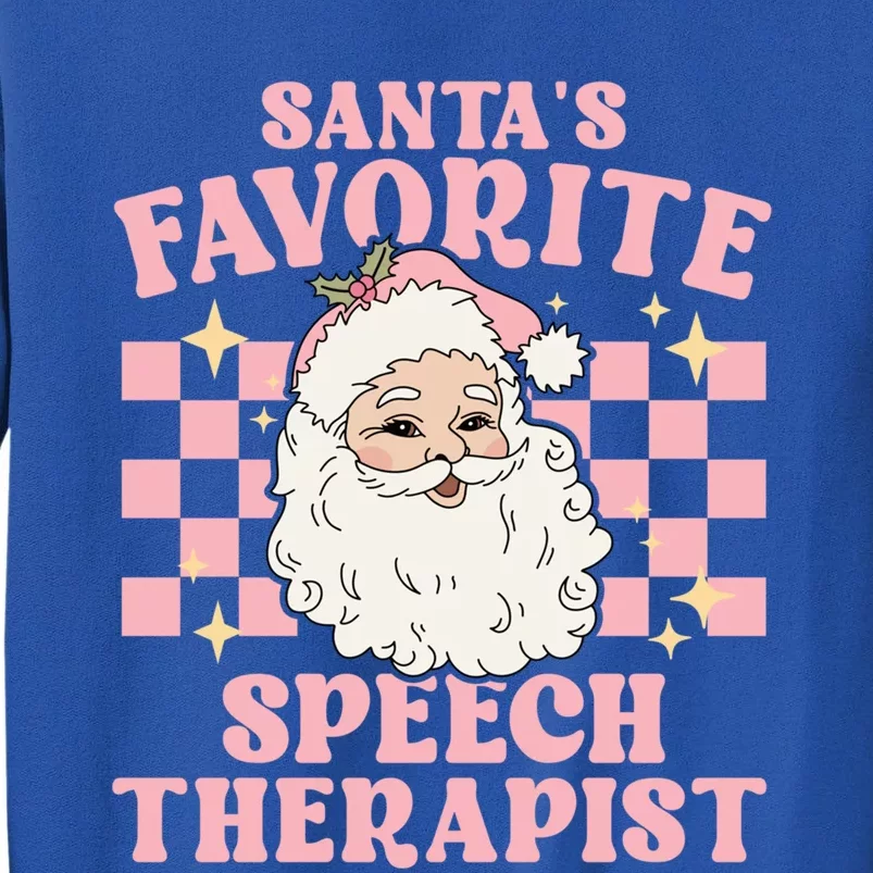 Vintage Pink Christmas Santas Favorite Speech Therapist Great Gift Sweatshirt