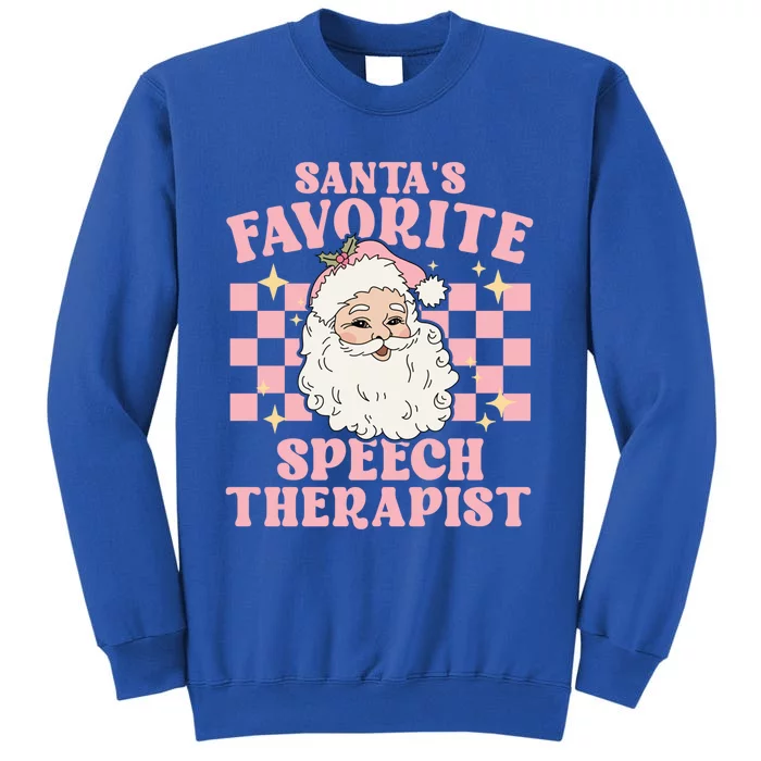 Vintage Pink Christmas Santas Favorite Speech Therapist Great Gift Sweatshirt