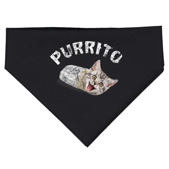 Vintage Purrito Cat Kitty Mexican Food Burrito USA-Made Doggie Bandana