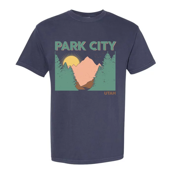 Vintage Park City Utah Mountain Forest Garment-Dyed Heavyweight T-Shirt