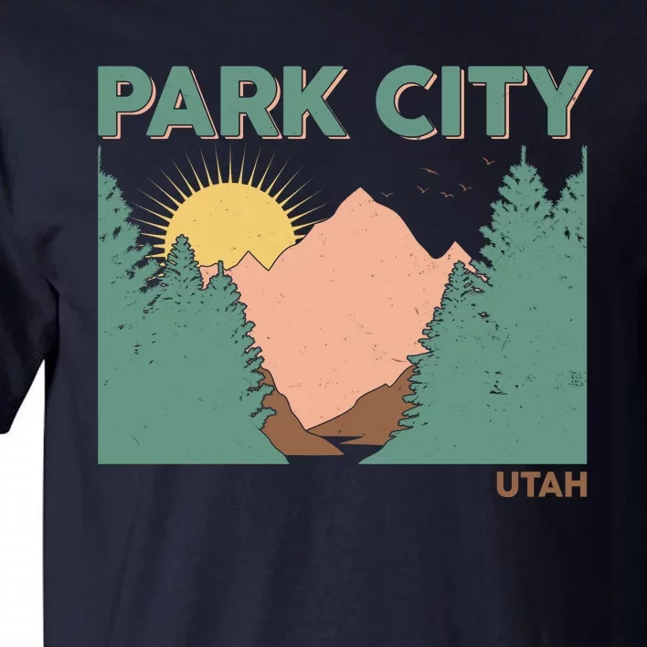 Vintage Park City Utah Mountain Forest Tall T-Shirt