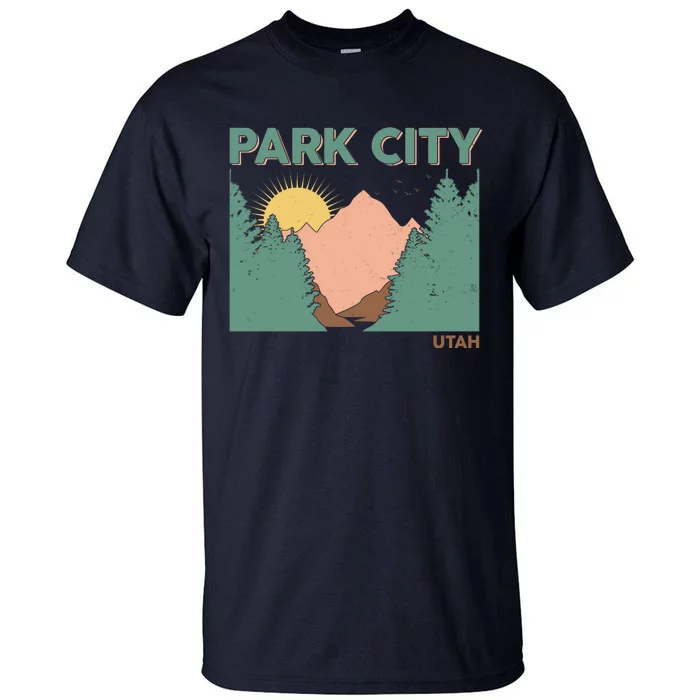 Vintage Park City Utah Mountain Forest Tall T-Shirt