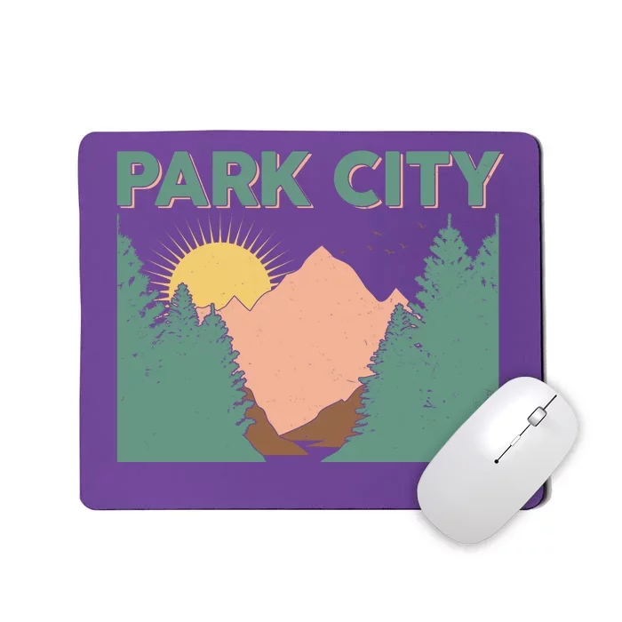 Vintage Park City Utah Mountain Forest Mousepad