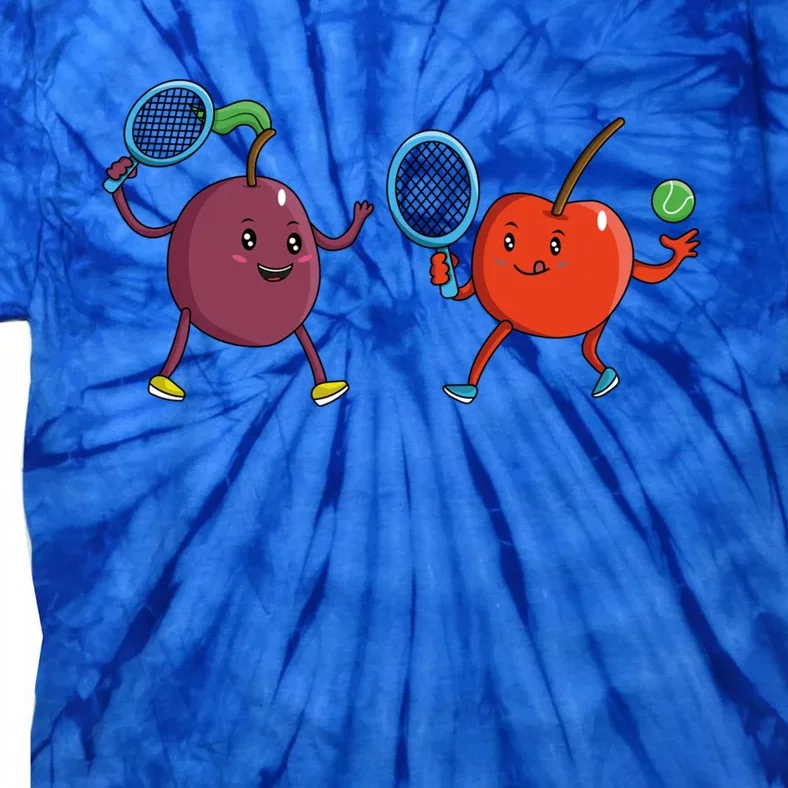 Veggie Power Cherry Tennis Plum Tennis Funny Cherry Gift Tie-Dye T-Shirt