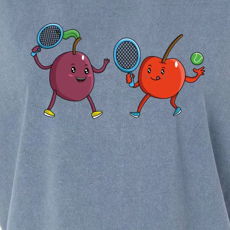 Veggie Power Cherry Tennis Plum Tennis Funny Cherry Gift Garment-Dyed Women's Muscle Tee