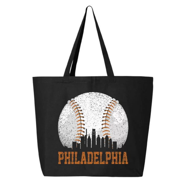 Vintage Philadelphia Cityscape Baseball Lover Player Fans 25L Jumbo Tote