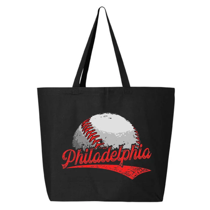 Vintage Philadelphia Cityscape Baseball Lover 25L Jumbo Tote