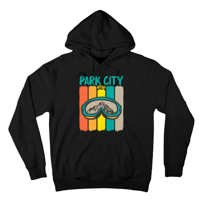 Vintage Park City Utah Skiing Snowboarding Premium Hoodie