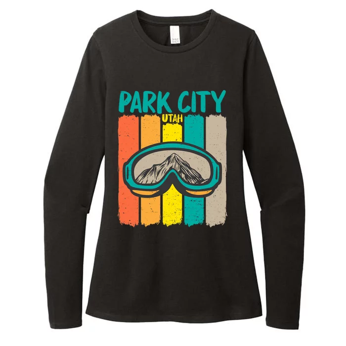 Vintage Park City Utah Skiing Snowboarding Premium Womens CVC Long Sleeve Shirt