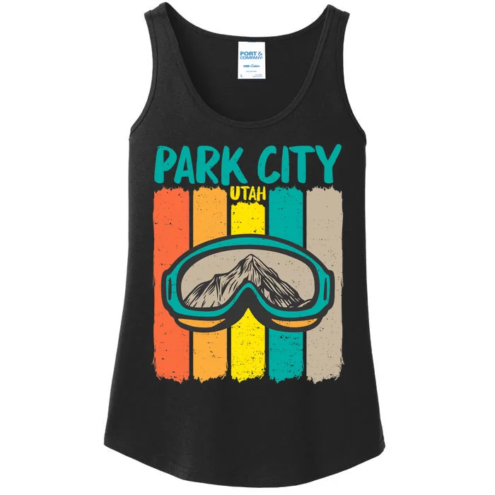 Vintage Park City Utah Skiing Snowboarding Premium Ladies Essential Tank