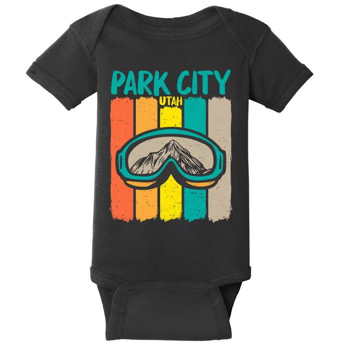 Vintage Park City Utah Skiing Snowboarding Premium Baby Bodysuit