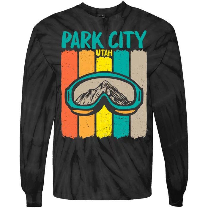 Vintage Park City Utah Skiing Snowboarding Premium Tie-Dye Long Sleeve Shirt