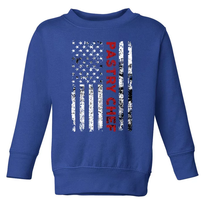 Vintage Pastry Chef Usa Flag Pastry Cock American Flag Gift Toddler Sweatshirt