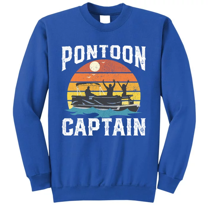 Vintage Pontoon Captain Retro Funny Boating Fathers Day Gift Sweatshirt