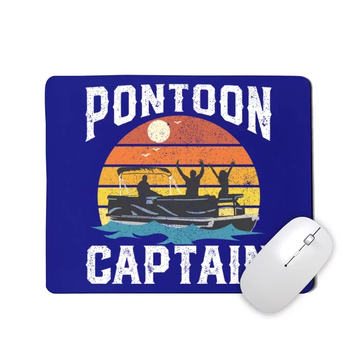 Vintage Pontoon Captain Retro Funny Boating Fathers Day Gift Mousepad