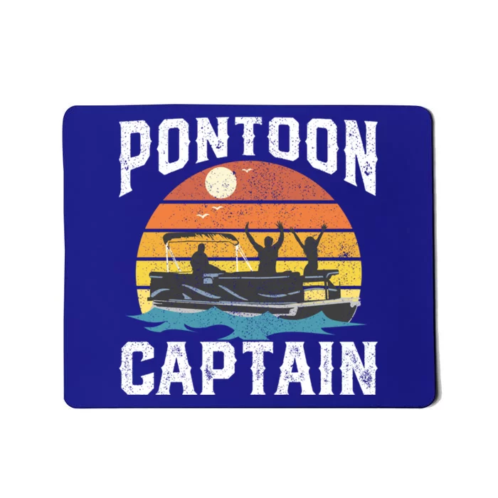 Vintage Pontoon Captain Retro Funny Boating Fathers Day Gift Mousepad