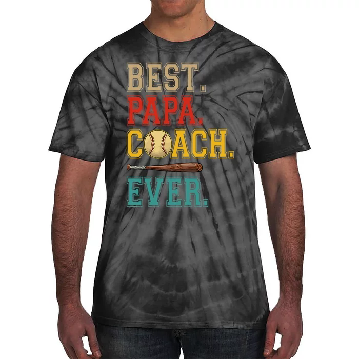 Vintage Papa Coach Ever Costume Baseball Player Coach Tie-Dye T-Shirt