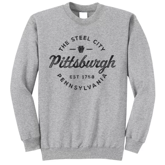 Vintage Pittsburgh Circle Logo Retro Throwback Souvenir Tall Sweatshirt