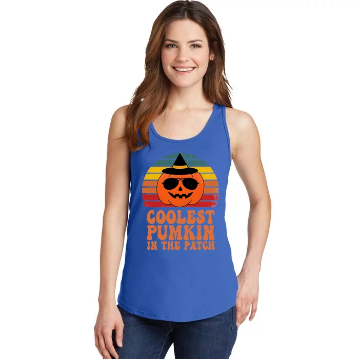 Vintage Pumpkin Coolest Gamer In The Patch Halloween Vibe Gift Ladies Essential Tank