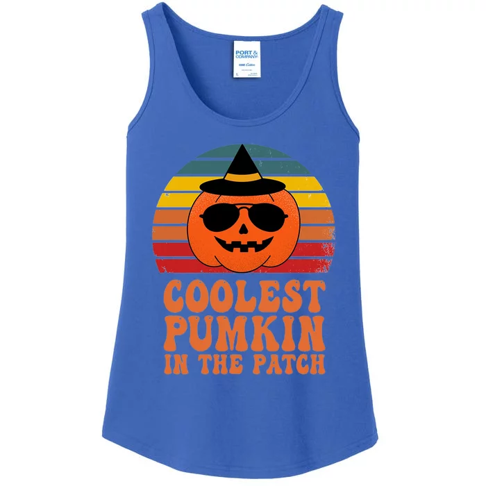 Vintage Pumpkin Coolest Gamer In The Patch Halloween Vibe Gift Ladies Essential Tank