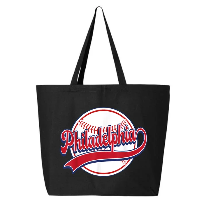 Vintage Philadelphia Cityscape Baseball Lover Player Fans 25L Jumbo Tote