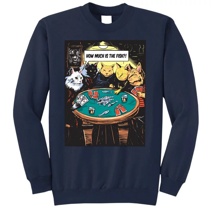 Vintage Poker Cats Tall Sweatshirt