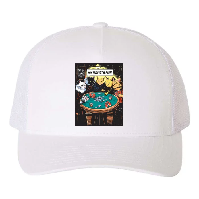 Vintage Poker Cats Yupoong Adult 5-Panel Trucker Hat