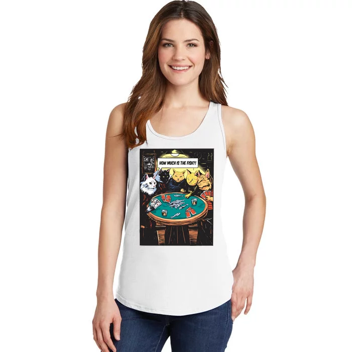 Vintage Poker Cats Ladies Essential Tank