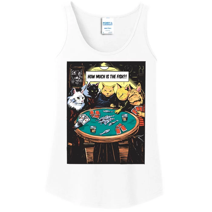 Vintage Poker Cats Ladies Essential Tank