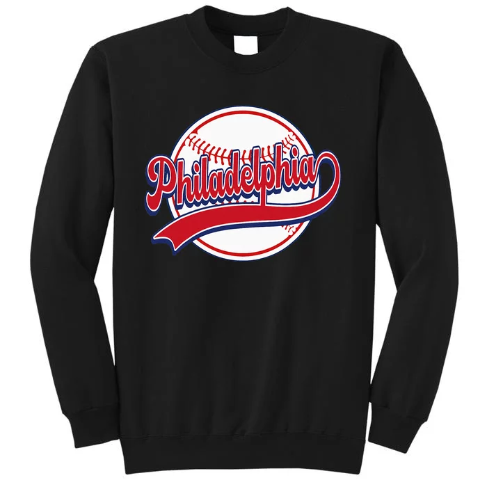 Vintage Philadelphia Cityscape Baseball Lover Player Fans Sweatshirt