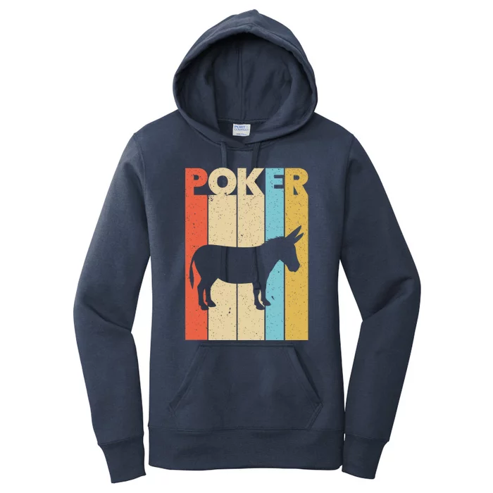 Vintage Poker Donkey Funny Poker Player Texas Holdem Women's Pullover Hoodie